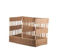 e-wicker24 Présentoir à pain debout,Corbeille baguette en osier, panier en osier rectangulaire (88x45 H14/60)