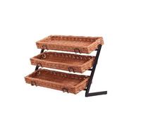 e-wicker24 Présentoir-etagère 3 étages,corbeille à fruits,panier de rangement,stockage en metal,présentoir de marché, Étagère pour organisateur (64x34 H44)