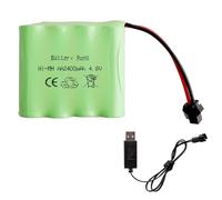 E-yiiviil Batterie AA NiMH 4,8 V 2400 mAh avec prise et câble de charge USB pour SY-E511 RC pelleteuse RC véhicule camion crawler