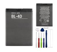 E-yiiviil Batterie de rechange BL-4D compatible avec Nokia E5 E6 E7 E7-00 N8 N97 Mini 1200 mAh/3,7 V/4,4 Wh, avec outils