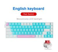 E-YOOSO Z686 USB Mini slim Mécanique De Jeu Filaire Clavier Rouge Interrupteur 68 Clés Russe Brésilien Portugais pour Calcul PC Ordinateur Portable - Type Z686-BWP