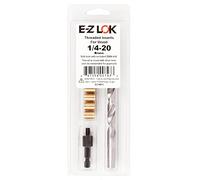 E-Z Lok 400-4 inserts à filetage pour bois, kit d'installation, Laiton, comprenant 1/4-20 couteau inserts de filetage (5), perceuse, outil d'installation