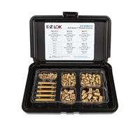 E-Z LOK E-Z Sonic Inserts filetés en laiton pour kit d'assortiment en plastique, insert de filetage thermofixé, métrique, conique, double ailette, M2,5 à M6 (EZ-DVM210)