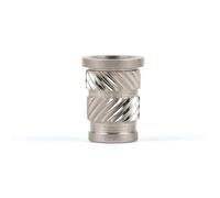 E-Z LOK FL-428-HI-CR Lot de 10 inserts filetés pour plastique, filetage en acier inoxydable, 1/4-28, droits, à bride, installation par piquet, FL-428-HI-CR