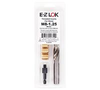 E-Z LOK Inserts filetés 400-M8 pour bois, kit d'installation, laiton, comprend des inserts filetés M8-1,25 (5), perceuse, outil d'installation