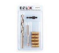 E-Z LOK Kit d'outils de réparation d'installation d'inserts filetés pour bois dur - Comprend des inserts filetés en laiton, perceuse, taraud et outil d'entraînement 5/16-18 (EZ-T400-5)