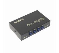 E06CS Commutateur USB 2.0 4 ports - 4 en 1 Out KVM USB pour 4 PC vers 1 périphérique USB, compatible avec ordinateur portable, PC, imprimante, scanner, clé USB et lecteur de carte