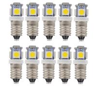 E10 AC LED Ampoules-10 pcs 6V 5 lampes LED-E10 Miniature Vis 50Lm (AC 6V)