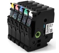 E1000PRO Tube imprimante d'étiquettes autocollantes imprimante d'étiquettes et ruban d'étiquettes 12mm Compatible pour Machine d'étiquettes Brother Ptouch TZe-231 HSe-231 - Type 5PK Label Tape #B