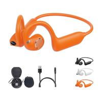 E12 Bone Conduction Headphones with Camera, IP54 Waterproof (Orange) | 8MP Smart Camera Open-Ear Headset EIS Video, AI, Hands-Free POV Camera, Bluetooth 5.4, AI Translation, Dual Mic for Daily Use