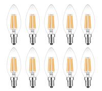 E14 LED Candle Bulb Dimmable 6w 60W Equivalent Warm White 2700K SES(Small Edison Screw) LED Chandelier Bulbs C35 Vintage Filament Energy Saving Candelabra Light Bulb 10 Packs