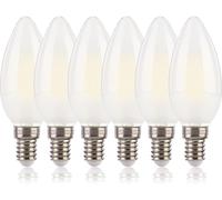 E14 LED Light Bulb 40W Equivalent, 5.5W C35 LED Filament Small Screw in Light Bulbs, 750LM SES E14 Candle Bulb 4000K Cool White, Non-Dimmable, Pack of 6