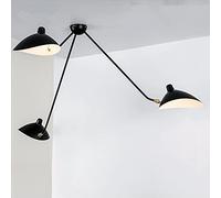 E14 Plafonnier LED Vintage Lampe de Salon Rétro Rectangle En Métal Noir Long pôle Lustre Lumière Chaude Réglable Industriel Antique Design Éclairage luminaire de plafond pour Cuisine Chambre à coucher