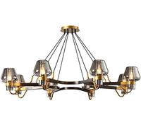 E14 Post-Moderne Lumière Lustre Luxe Éclairage Lumière Suspendue Créatif Américain Simple Pendant L’éclairage Salon Salle À Manger Chambre Salon Lumière Principale, Black and Gold, 8 Head