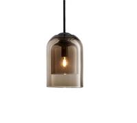 E14 Source Single-Head Hanging Light, French Personality Chandelier, Creative Minimalist Style Glass Pendant Lamp, Hotel Bedroom Restaurant Decorative Lighting Fixture(A)