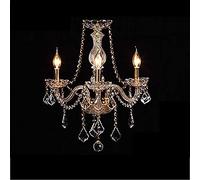 E14modern Luxueux Lustre en Cristal Bougie île éclairage Suspension Lampe plafonnier pour Salle à Manger Salon Cuisine Chambre Couloir entrée-doré. 3 têtes