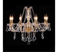 E14modern Luxueux Lustre en Cristal Bougie île éclairage Suspension Lampe plafonnier pour Salle à Manger Salon Cuisine Chambre Couloir entrée-doré. 8 têtes