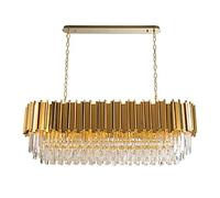 E14simple Lustre en cristal moderne réglable plafonnier doré luminaire suspendu en fer industriel salon salle à manger hall salle de bain-lumière lustre en cristal doré de luxe 90*40*30 cm