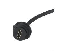 E16 Connecteur de données étanche IP67, câble d'extension droit mâle avec contacts en cuivre plaqué or, verrouillage fileté pour poussière (0,5 mètre)