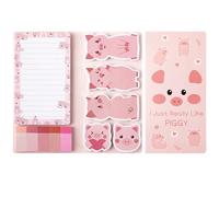 E1mity Lot de 550 feuilles de notes autocollantes en forme de cochon mignon - Avec inscription « Just Really Like Pig » - Pour enfants, maison, bureau, fournitures scolaires - Cadeau