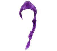 E1mity Perruque de costume de diable pour fille, perruque violette avec serre-tête et tatouages temporaires pour Halloween, spectacles, fête, carnaval, cosplay, déguisement pour femmes et adolescentes