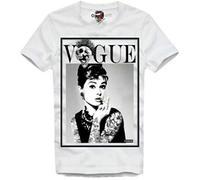 E1SYNDICATE T Shirt Audrey Hepburn Middle Finger Style Icon Tattoo(Large)