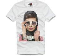 E1SYNDICATE T Shirt Audrey Hepburn Style Icon Middle Finger Dean(Medium)