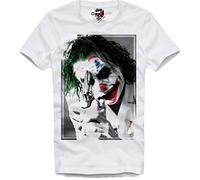 E1SYNDICATE T-Shirt Joker MASH UP Mix Joaquin Phoenix Heath Ledger Villain(Medium)