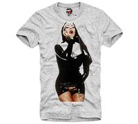 E1SYNDICATE T Shirt Sexy Antichrist Naughty Nun Aleister Crowley Satanic(Medium)