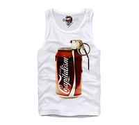 E1SYNDICATE Tank Top Capitalism Grenade Bomb Revolt Riot Rebellion(Large)