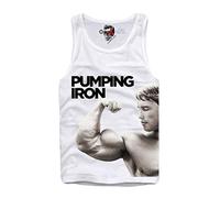E1SYNDICATE Tank Top Shirt Pumping Iron Arnold Schwarzenegger Gym WHEY(Medium)