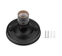 E26 / E27 Plafonnier Industriel Vintage Lampe Murale Support de Socle Ampoule Suspendue Culot à Vis (Noir)