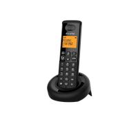 ALCATEL E260 - Téléphone Fixe sans Fil DECT - Design Compact - Grand Écran Rétroéclairé - Mains Libres - Fonction Blocage des Appels Indésirables - Noir