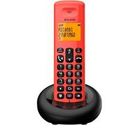 E260 - Téléphone Fixe Sans Fil Dect - Design Compact - Grand Écran Rétroéclairé - Mains Libres - Fonction Blocage Des Appels Indésirables - Rouge