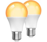 E27 2000k Led Bulb, Warm Amber Blue Light Blocking Led Night Light 9w (60w Equivalent, Warm Soft Light For Bedroom, Healthy Sleep, Light For Baby, 2 Pieces)