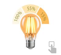 E27 ampoule LED A60 blanc extra chaud (2400 K) 7 W 778lm variateur à 3 niveaux