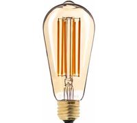 E27 Ampoules LED 8W Edison Vintage ST64, Blanc Chaud 2300K, 800LM, Equivalent à Ampoule Incandescente 80W, Ampoule Rétro à Filament, Rétro Antique Lampe décorative (Amber, 8W)