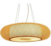 E27 Bambou Suspension Rétro Plafonnier Bambou Naturel Lustre Rotin Abat-Jour Lampe Suspendue Tissé à La Main Restaurant Salon Chambre Bureau Éclairage Décoratif, Bamboo., 50cm