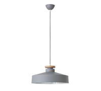 E27 Base Creative Pendant Lampe, Maison Bureau, décoration intérieure Bois Suspendu avec Une Teinte en Aluminium Couleur, luminaire de Plafond pour Chambre, Salle à Manger, étude (Agray, 40 cm)