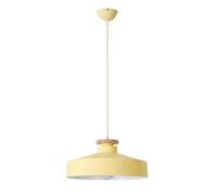 E27 Base Creative Pendant Lampe, Maison Bureau, décoration intérieure Bois Suspendu avec Une Teinte en Aluminium Couleur, luminaire de Plafond pour Chambre, Salle à Manger, étude (Jaune, 40 cm)