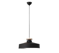 E27 Base Creative Pendant Lampe, Maison Bureau, décoration intérieure Bois Suspendu avec Une Teinte en Aluminium Couleur, luminaire de Plafond pour Chambre, Salle à Manger, étude (Sombre, 40 cm)
