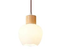 E27 Base Single-Head Hanging Japanese Retro Style Chandelier, Creative High Light Transmission Glass Pendant Lamp Shade, Decorative Lighting Fixture for Bedside, Dining Room, Balcony