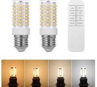 E27 Dimmable Led Light Bulb With Remote Control, 0.6-10W, 900-1000Lm, 2700K-6500K (Daylight Warm White) For Living Room, Bedroom, Kitchen, Dimmable With Remote Control (Pack Of 2)
