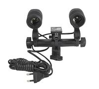 E27 Double Porte-Ampoule Support de Lumière Flash de pour la Photographie, Matériau ABS Durable, Longueur de Câble 350 Cm (Prise UE 40 W 220 V (3 000 L/H et Levage de 9,2)
