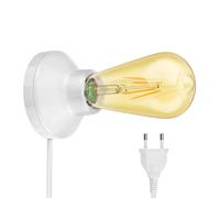 E27 Douille de lampe en porcelaine Elektra ronde avec fiche et interrupteur