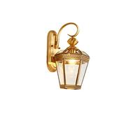 E27 Full Copper Glass Wall Light Outdoor Wall Sconces Ip62 Waterproof Wall Lights European Villa Wall Lanterns For Garden Aisle Patio Corridor Outdoor Wall Decorative Wall Lighting/19 * 22 * 38Cm