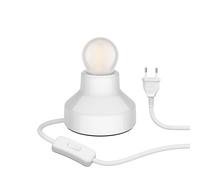 E27 lampe de table en porcelaine TIX ronde fiche interrupteur blanc 90mm + E27 [EEK: E]