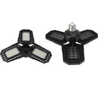 E27 LED Plafonnier Lampe minière 60W Trois Feuilles Pliage Déformation Lumière de garage Entrepôt Usine Lumière de canopée 85?265V