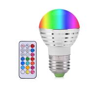 E27 LED RGB Ampoule, 3W LED RGB Multicolore avec Contrôleur 16 Modes d'Éclairage, pour Couloirs, Salle de Bains, Hôtels, Cafés, mais Aussi pour Usage Domestique, Bureau, Commerce, etc.