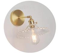 E27 Moderne Cuivre Applique Murale Industrielle Verre Murale Luminaires Lampe Plafonnier Industrielle Eclairage de Plafond Lampe Moderne en Vere Abat-jour(Transparent)